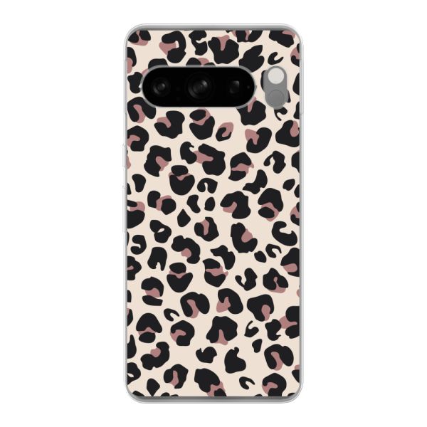 Funda flexible Google Pixel 8 Pro con estampado de pantera – leopardo beige