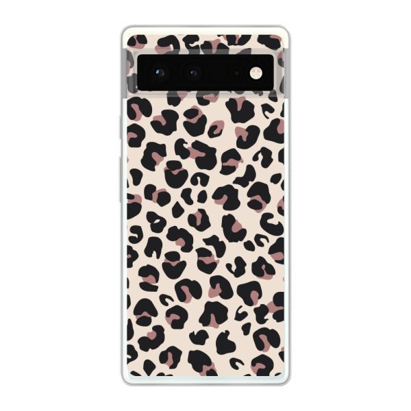 Flexible Google Pixel 6 Hülle mit Pantherprint – Beiger Leopardenprint