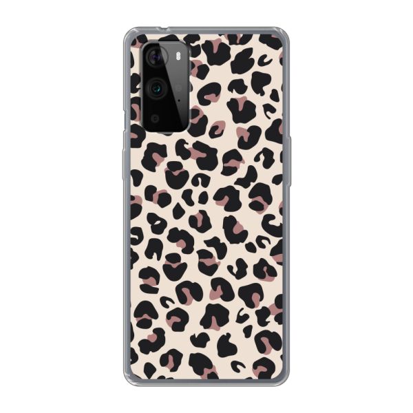 Flexibel OnePlus 9 Pro hoesje met Panter Print - Beige Luipaardprint