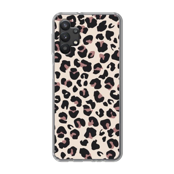 Flexibel Samsung Galaxy A32 5G hoesje met Panter Print - Beige Luipaardprint