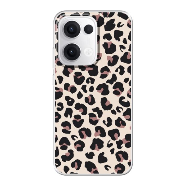 Funda flexible Oppo Reno13 con estampado de pantera – leopardo beige