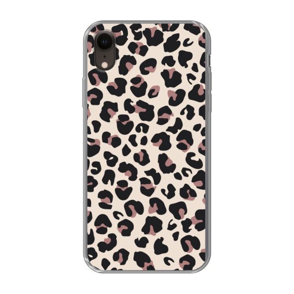 Flexibel iPhone Xr hoesje met Panter Print - Beige Luipaardprint