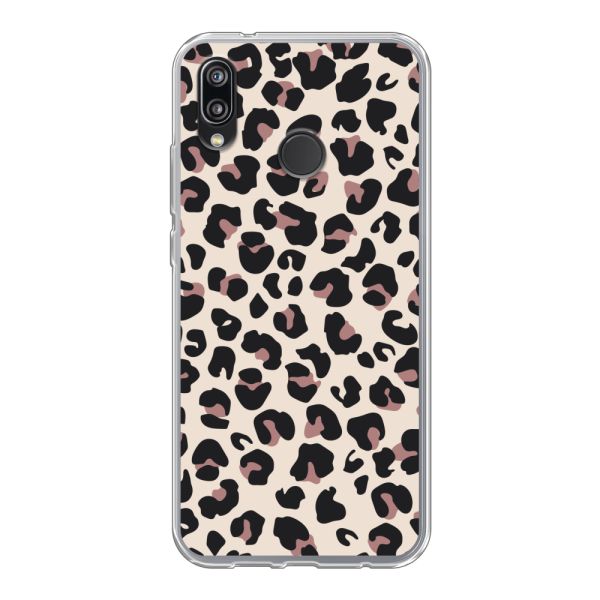 Flexible Huawei P20 Lite Hülle mit Pantherprint – Beiger Leopardenprint
