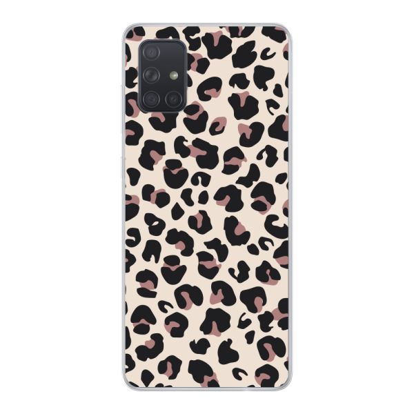 Flexibel Samsung Galaxy A71 5G hoesje met Panter Print - Beige Luipaardprint