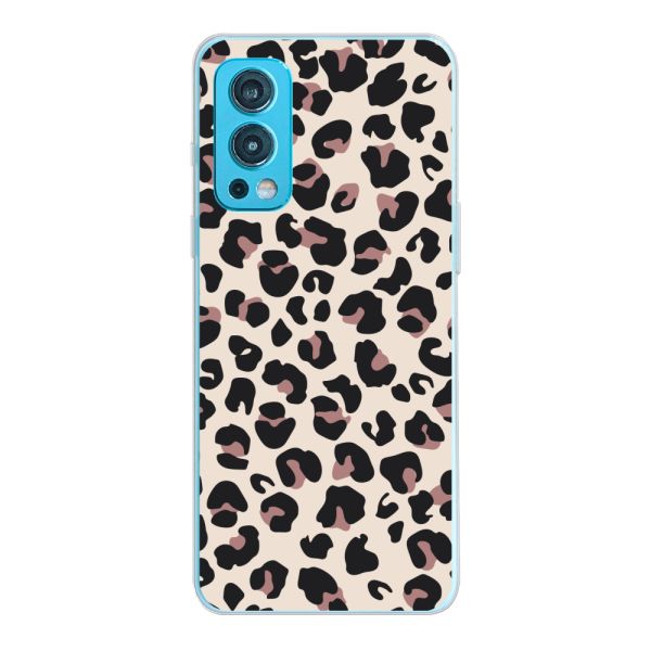 Coque OnePlus Nord 2 5G flexible avec imprimé panthère – léopard beige