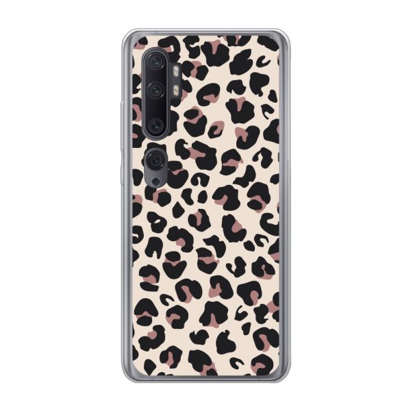 Coque Xiaomi Mi Note 10 / Note 10 Pro flexible avec imprimé panthère – léopard beige