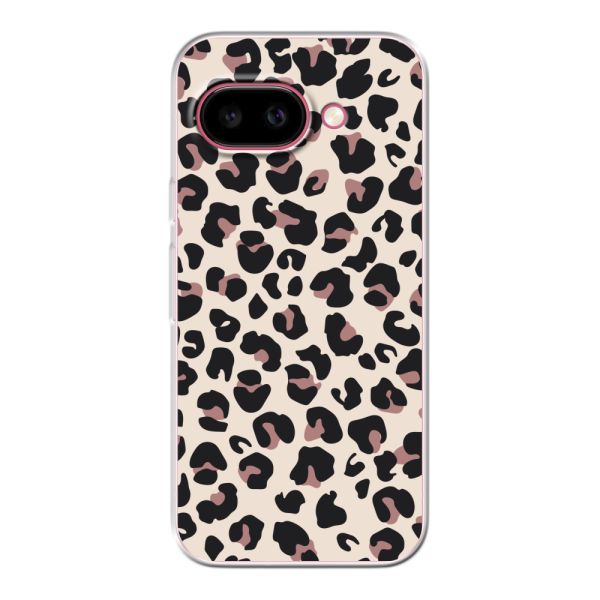 Flexible Google Pixel 9A Hülle mit Pantherprint – Beiger Leopardenprint
