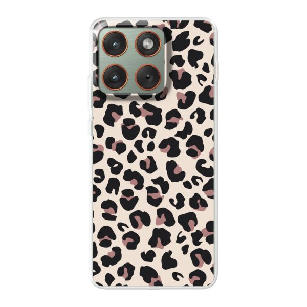 Flexibel Motorola Edge 70 hoesje met Panter Print - Beige Luipaardprint