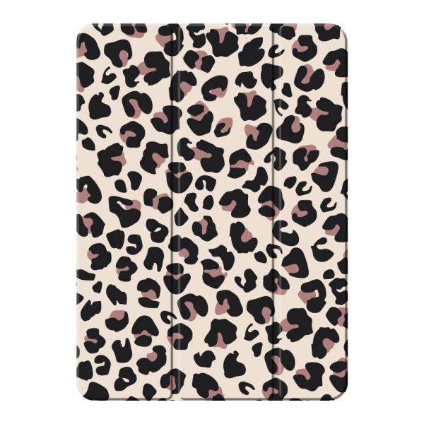 iPad 2022 Smart Case met Panterprint - Luipaardprint Beige Roze