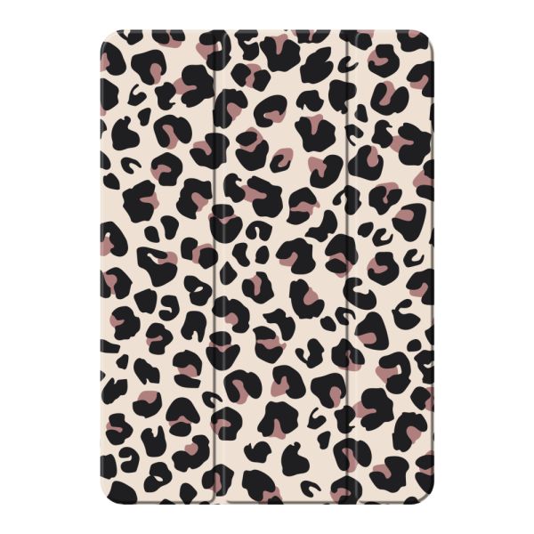 iPad 2017 / 2018 Smart Case avec imprimé panthère - Imprimé léopard beige et rose