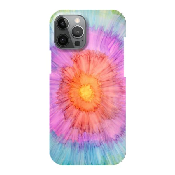 Volledig bedrukt iPhone 12 Pro Max hard case hoesje met Tie-dye - Kleurverloop Aquarel