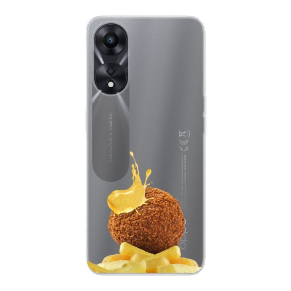 Flexibel Oppo A78 5G hoesje met Bitterbal, Friet en Mosterd