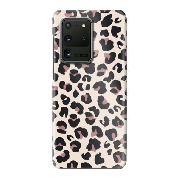 Volledig bedrukt Samsung Galaxy S20 Ultra / S20 Ultra 5G hard case hoesje met Panterprint - Luipaardprint Beige Roze Glossy
