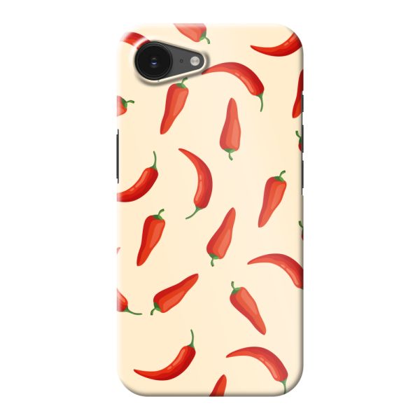 Vollständig bedrucktes iPhone 16e / 17e hard case mit roten Chilis – Chili-Pepper-Muster