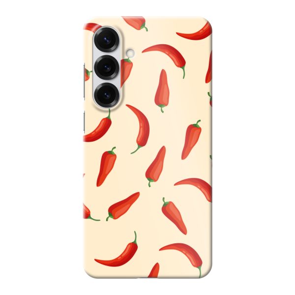 Volledig bedrukt Samsung Galaxy S25 Plus hard case hoesje met Rode Pepers - Chili Pepper Patroon