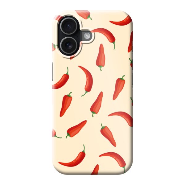 Volledig bedrukt iPhone 17 hard case hoesje met Rode Pepers - Chili Pepper Patroon