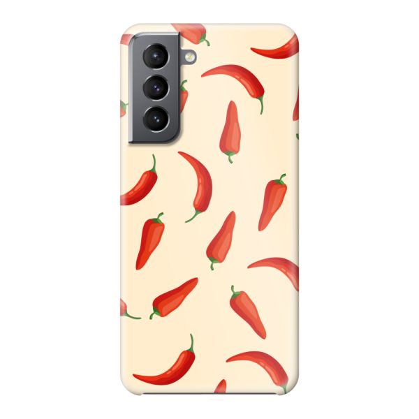Coque hard case Samsung Galaxy S21 5G entièrement imprimée aux piments rouges – Motif Chili Pepper