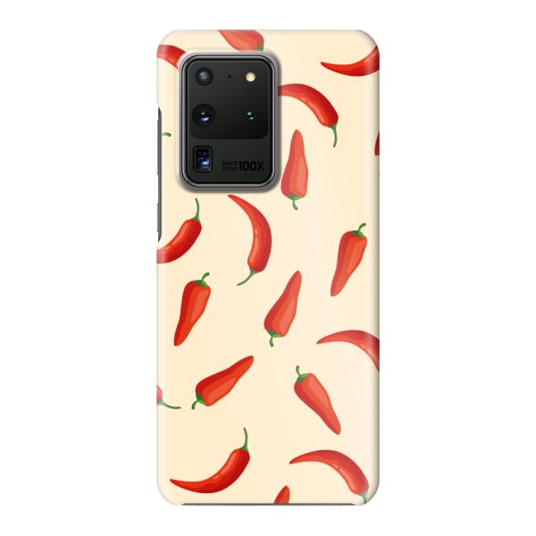 Volledig bedrukt Samsung Galaxy S20 Ultra / S20 Ultra 5G hard case hoesje met Rode Pepers - Chili Pepper Patroon