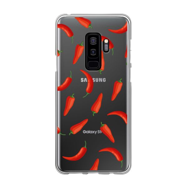 Flexibel Samsung Galaxy S9 Plus hoesje met Rode Pepers - Transparant Chili Pepper Patroon