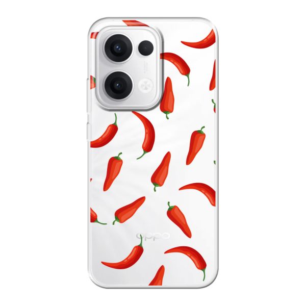 Funda flexible Oppo Reno13 con Chiles Rojos - Patrón Transparente Chili Pepper
