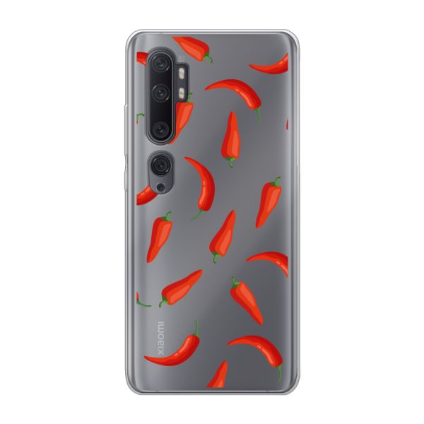 Coque Xiaomi Mi Note 10 / Note 10 Pro flexible avec Piments Rouges - Motif Transparent Chili Pepper