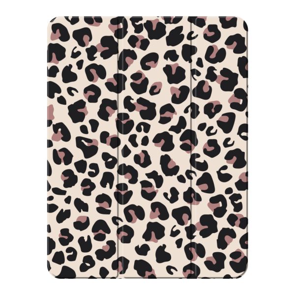 iPad Pro 2024 13 inch Smart Case met Panterprint - Luipaardprint Beige Roze