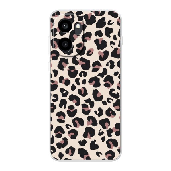 Flexible OnePlus 15R Hülle mit Pantherprint – Beiger Leopardenprint
