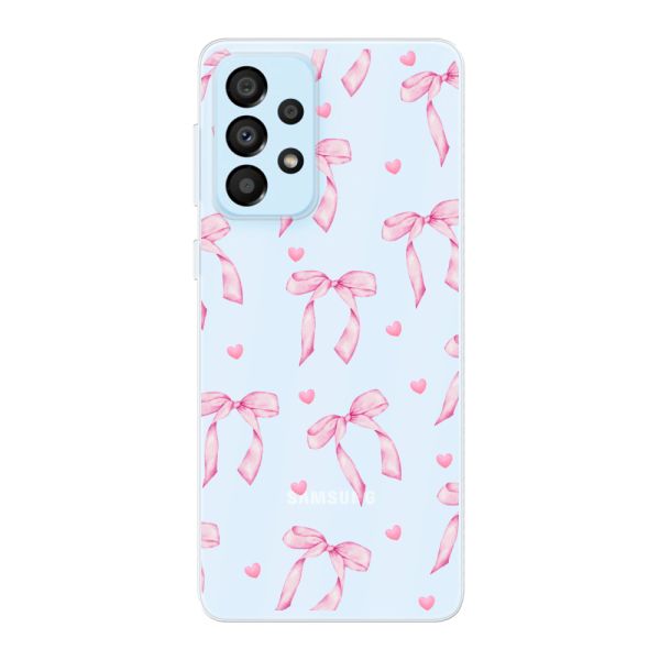 Flexibel Samsung Galaxy A33 5G hoesje met Roze Strikjes en Hartjes