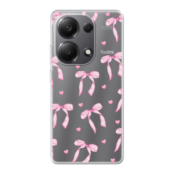 Flexibel Xiaomi Redmi Note 13 Pro 4G hoesje met Roze Strikjes en Hartjes