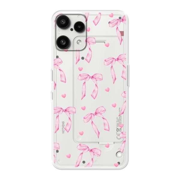 Coque Nothing Phone (3a) Lite flexible avec nœuds et cœurs roses