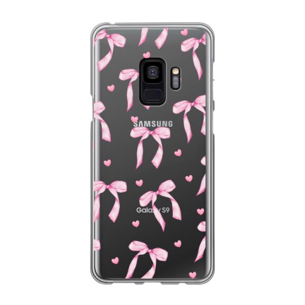 Flexibel Samsung Galaxy S9 hoesje met Roze Strikjes en Hartjes