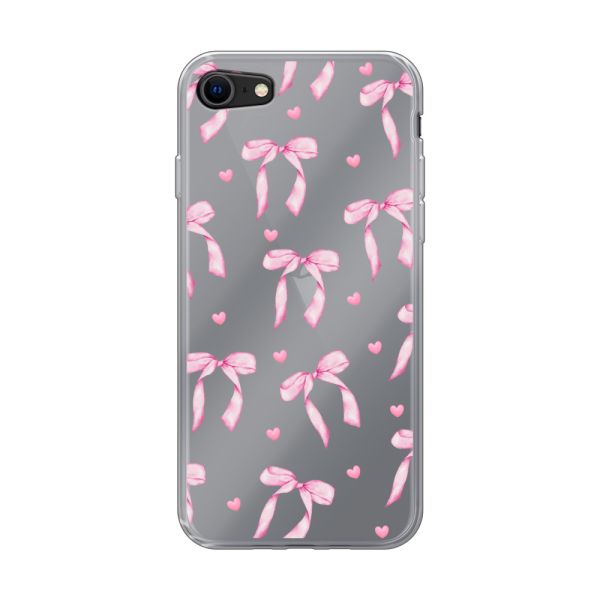 Flexibel iPhone 7 / 8 hoesje met Roze Strikjes en Hartjes