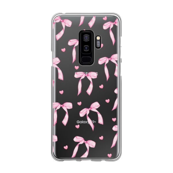 Flexibel Samsung Galaxy S9 Plus hoesje met Roze Strikjes en Hartjes