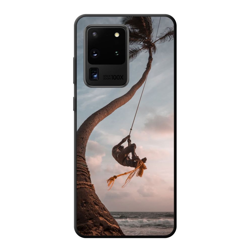 Achterkant bedrukt soft case hoesje (Zwart)