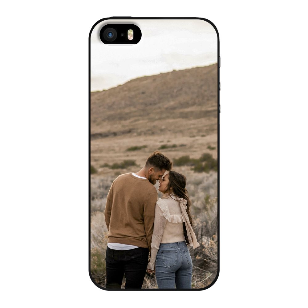 Achterkant bedrukt soft case hoesje (Zwart)