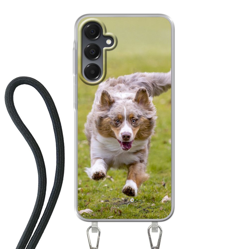 Achterkant bedrukt hoesje met draagkoord