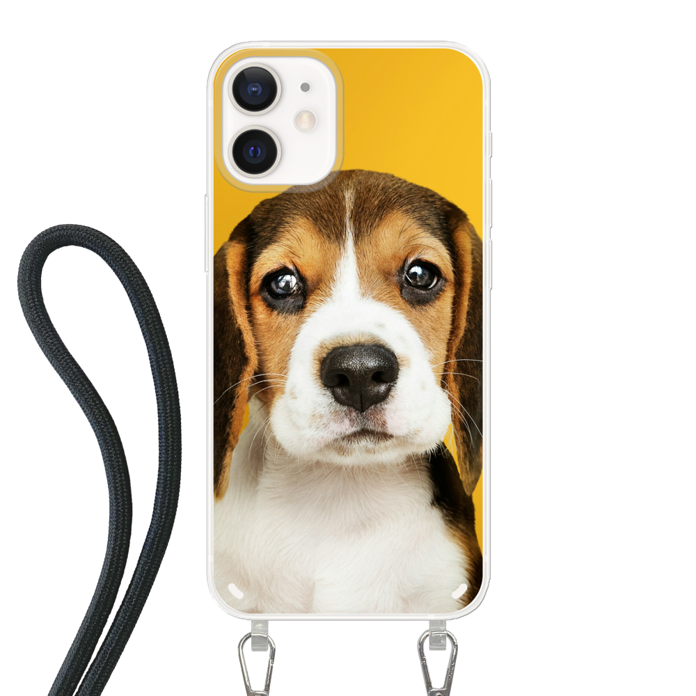 Apple iPhone 12 mini Crossbody case (back printed, transparent)
