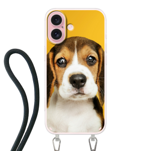 Apple iPhone 16 Crossbody case (back printed, transparent)