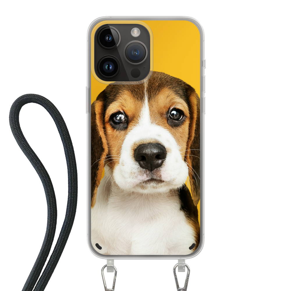 Apple iPhone 14 Pro Max Crossbody case (back printed, transparent)