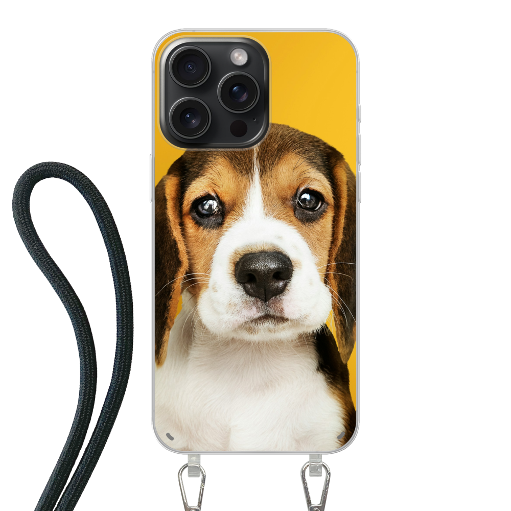 Apple iPhone 15 Pro Max Crossbody case (back printed, transparent)