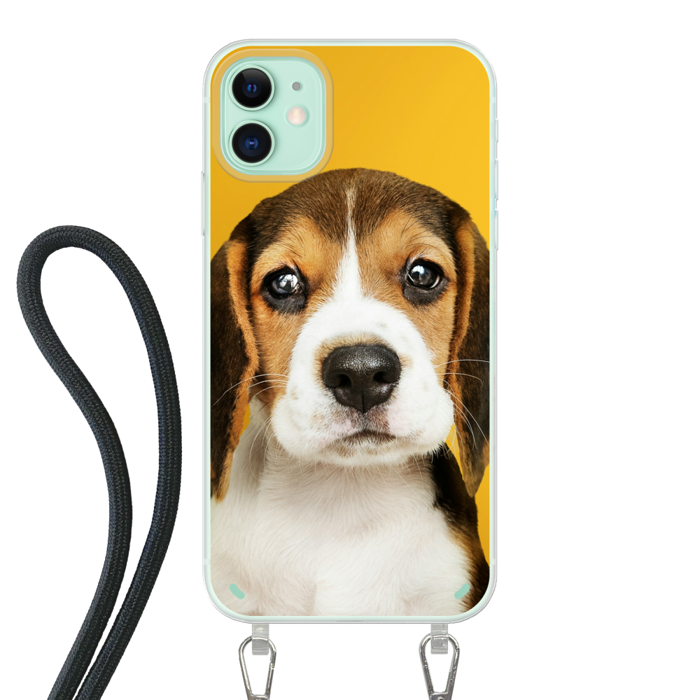Apple iPhone 11 Crossbody case (back printed, transparent)