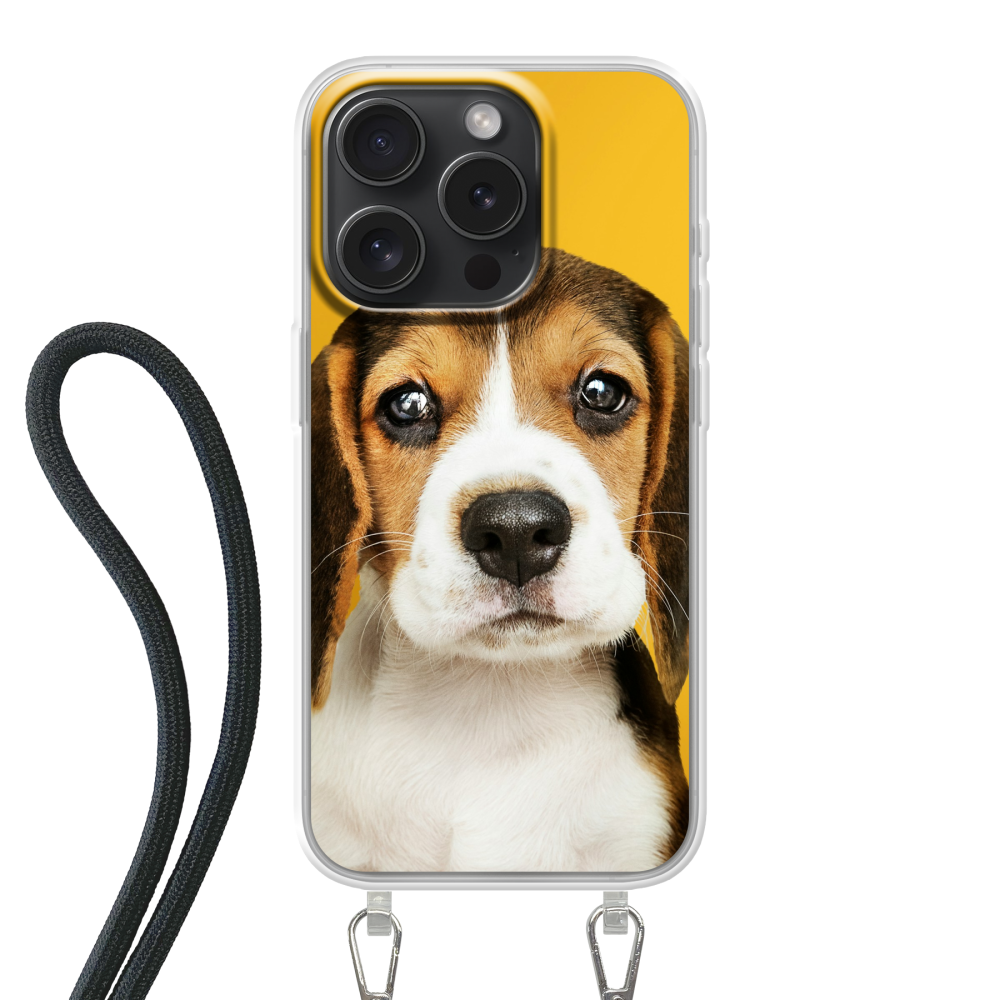 Apple iPhone 15 Pro Crossbody case (back printed, transparent)