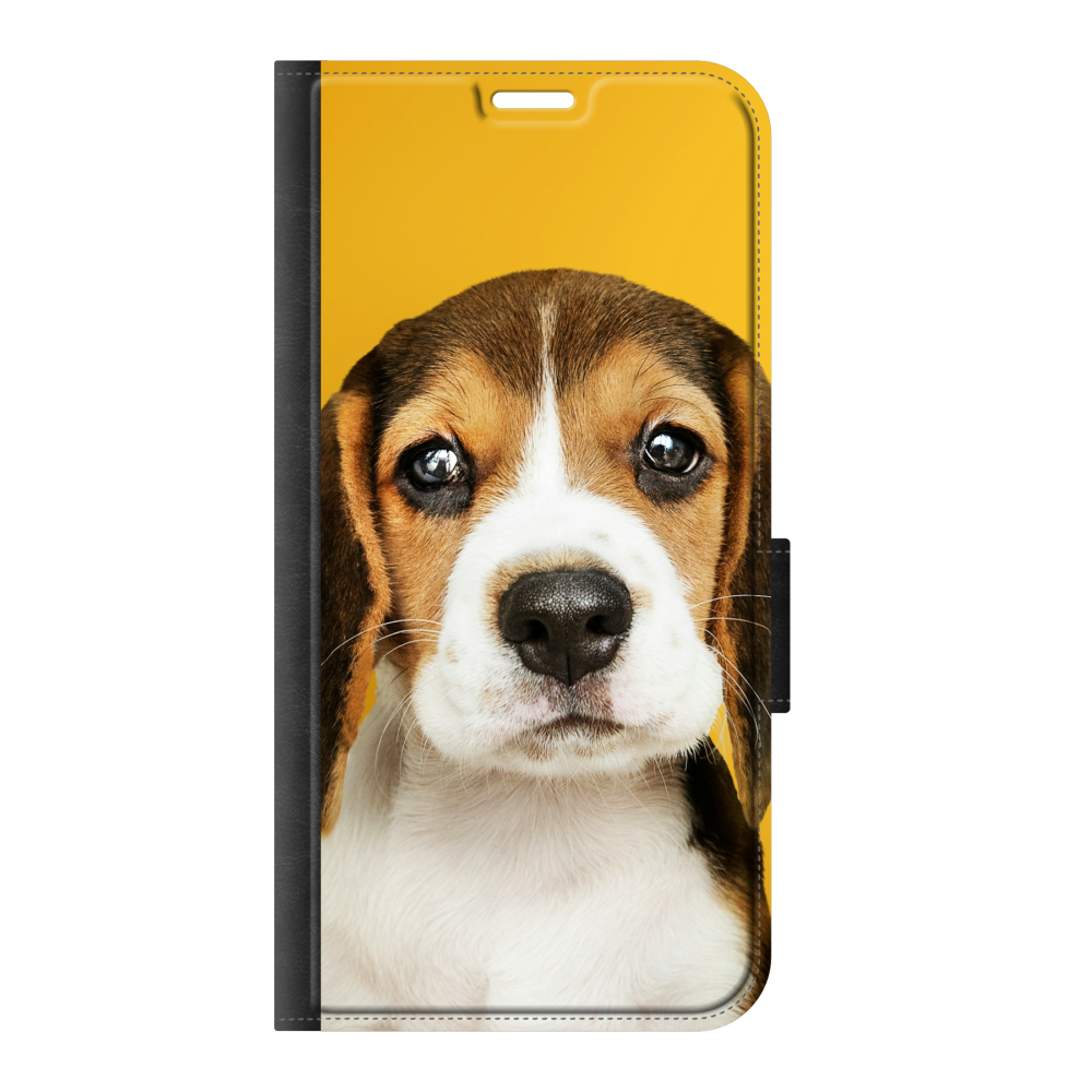 Apple iPhone 16e / iPhone 17e Wallet case (front printed, black)